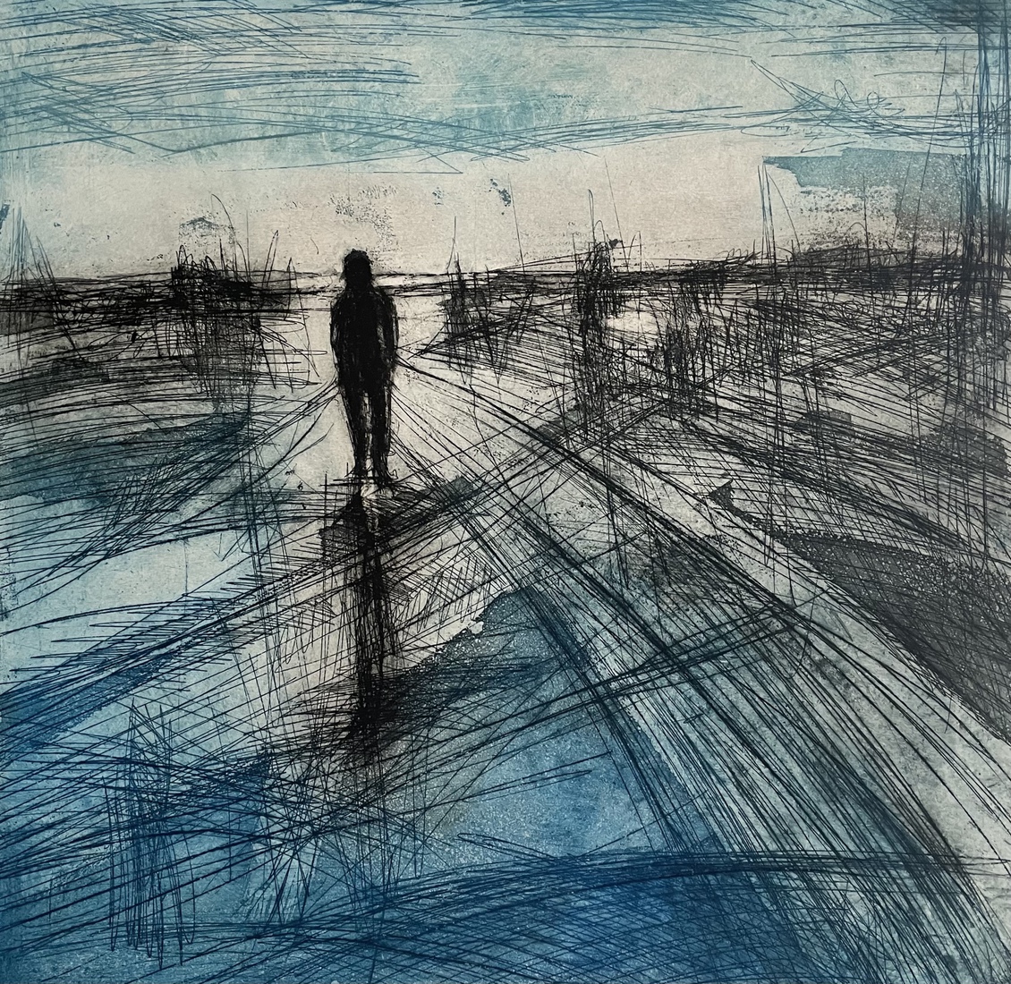 Op de Ryptsjerksterpolder, skourren en basten yn it iis