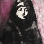 Gecombineerde etstechnieken: droge naald /lijnets/ aquatint /a la poupee/vernis mou. Thema MATA HARI Vanaf 2013 tot heden (2016).