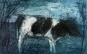 Etsen, techniek: droge naald/ aquatint