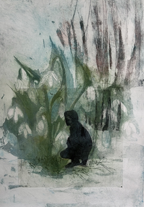 Ets composities ,dubbel drukken (etsen), thema mens en natuur