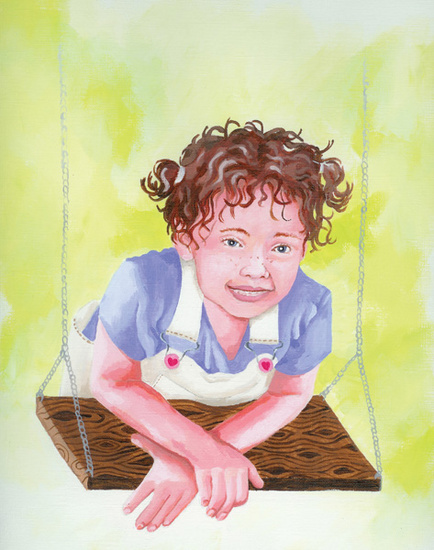 Lizzie op de schommel