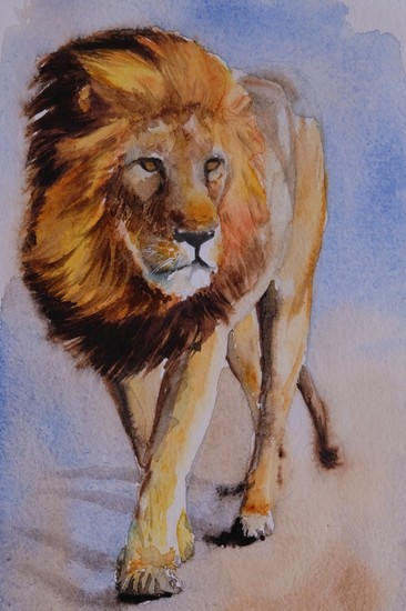 aquarelschets leeuw