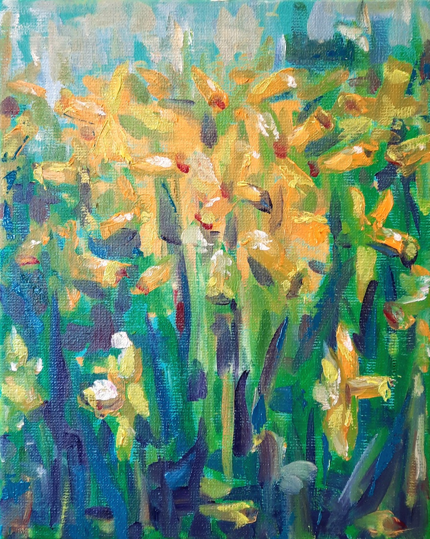 Narcissen in het veld