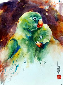 Birds in watercolor