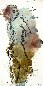 Naakten in inkt, aquarel of olie.