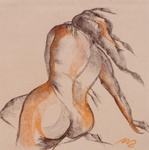 Een nieuw thema is haar werk zijn tekeningen beïnvloed door haar opleiding modeltekenen aan de Academie van Aarschot onder leiding van Flor Lodewijckx. Het werk toont een eigen interpretatie van het modeltekenen, niet zo zeer een academische gerichte benadering maar een eigentijdse speelse manier met een knipoog naar haar zijdeschilderen