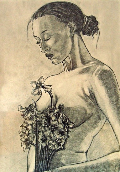 Girl with flowers