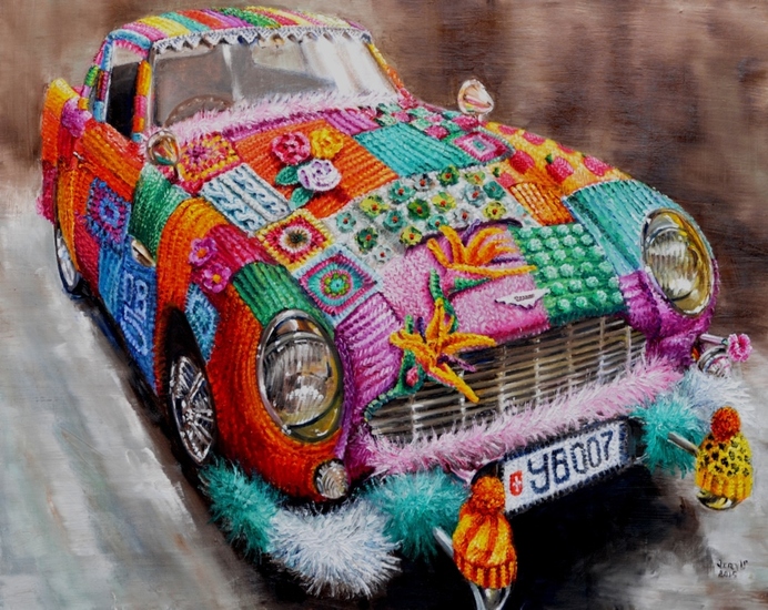 The name's Bombed, Yarn Bombed