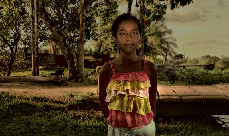 proud girl on countryside