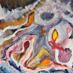 Acrylschilderijen, te zien geweest op de expositie 'Ontmaskering : wie ben je zonder masker'.