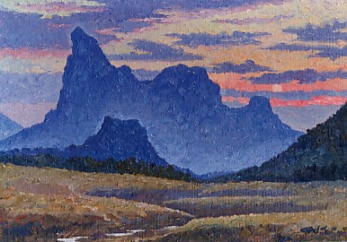 Sunset in the mountains.