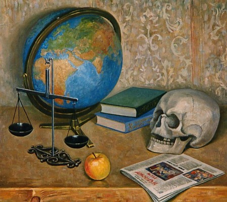 Nature Mort met boeken.