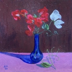 Lathyrus on a blue vase