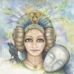 Kunstafdruk(giclée) "IK heb mijn masker afgezet" 30x30CM