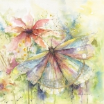 Kunstafdruk (gicleé): "Vlinder vrij" 30x30CM