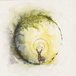 Kunstafdruk (gicleé) : "Zie je mij" 30x30CM