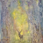 Kunstafdruk (gicleé) "Kijkje achter de sluiers nr2" 25x30CM