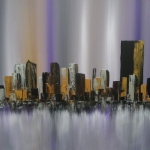 city view autum morning