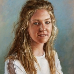 portret van een vrouw in het wit