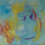 Moeder en kind met gids