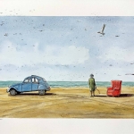 Zeewind over het strand