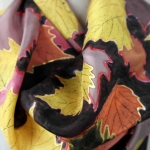 Silk scarf leaf motif 6