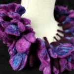 Purple felted necklace