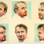 zes portretten van  Corel, kleinzoon.