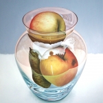 Vaas met appel en peer, met selfie