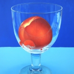 Glas met nectarine
