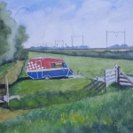 Caravan langs het spoor