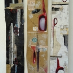 "Schaar"-collage schilderij