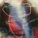 Pasteltekening met scharen