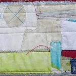 'Landschap III' - textiel schilderij