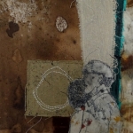  VERKOCHT Samen' - textiel schilderij