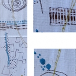 'Go with the flow' - textiel schilderij