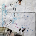 Gevangen in een glazen kooi - Collage