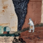 'Erop uit'-textiel schilderij