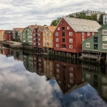 Houten huizen in Trondheim