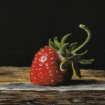 Strawberry with a curved stem