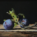 Two plumps with leaves