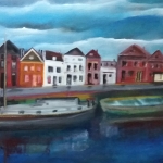 Grachtenkant met Huizen