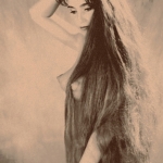 Naked woman with long hair
