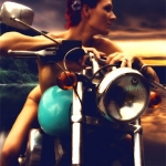 woman on motorbike
