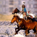 indian with horses