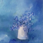 Kan met vergeet me nietjes