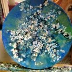 beschilderde bamboe schaal