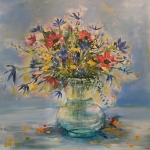 vaas bloemen (uitbundig)
