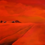 Red roofs, red sky, red land