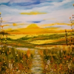 Sunset over the fields ...